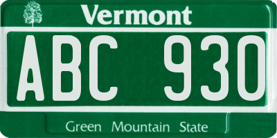 VT license plate ABC930