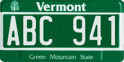VT license plate ABC941