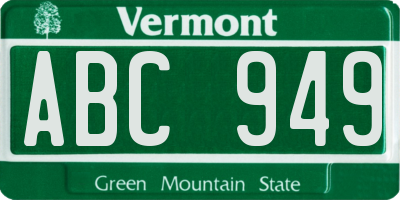 VT license plate ABC949