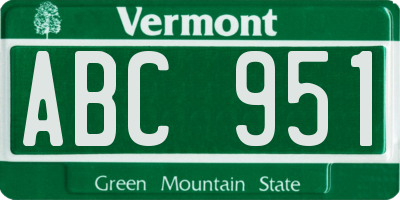 VT license plate ABC951