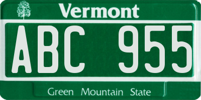VT license plate ABC955