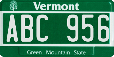 VT license plate ABC956