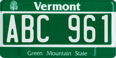 VT license plate ABC961
