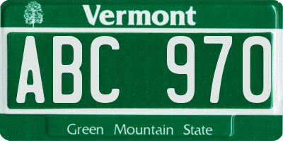 VT license plate ABC970