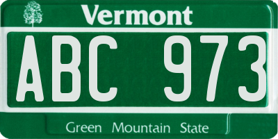 VT license plate ABC973