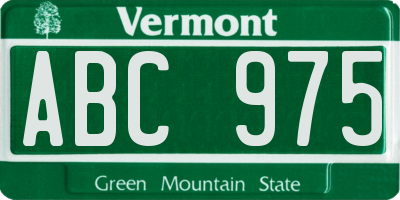 VT license plate ABC975