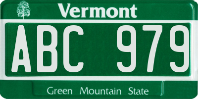 VT license plate ABC979