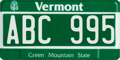 VT license plate ABC995