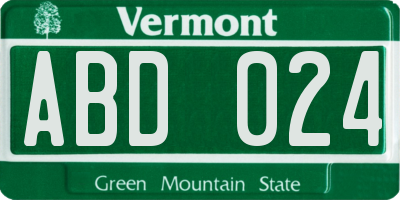 VT license plate ABD024