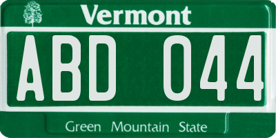 VT license plate ABD044