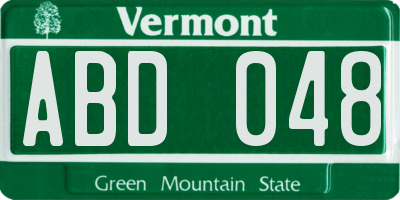 VT license plate ABD048