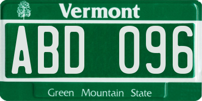 VT license plate ABD096