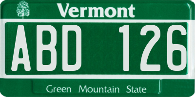 VT license plate ABD126