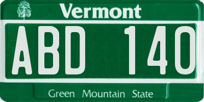 VT license plate ABD140