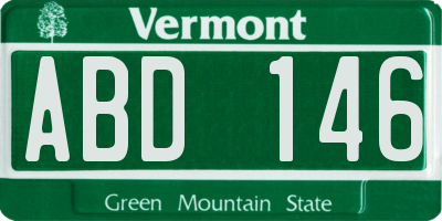 VT license plate ABD146