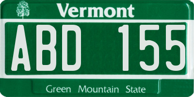 VT license plate ABD155