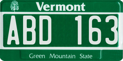 VT license plate ABD163