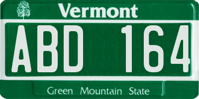 VT license plate ABD164