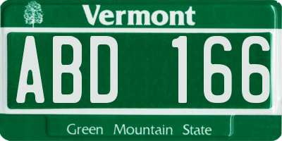 VT license plate ABD166