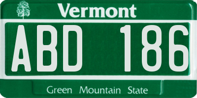 VT license plate ABD186