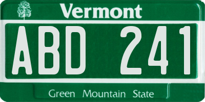 VT license plate ABD241