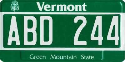 VT license plate ABD244