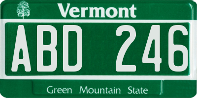 VT license plate ABD246