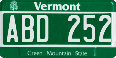 VT license plate ABD252