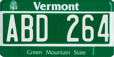 VT license plate ABD264