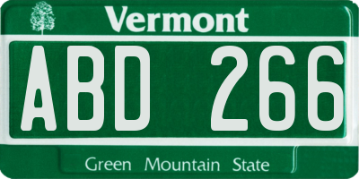 VT license plate ABD266