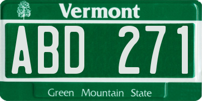 VT license plate ABD271