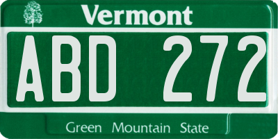 VT license plate ABD272