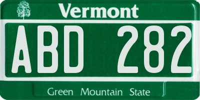 VT license plate ABD282