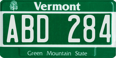 VT license plate ABD284