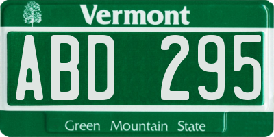 VT license plate ABD295