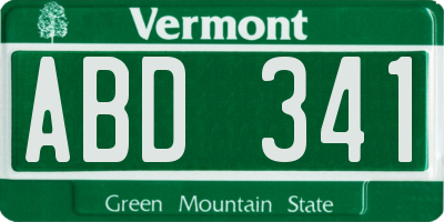 VT license plate ABD341