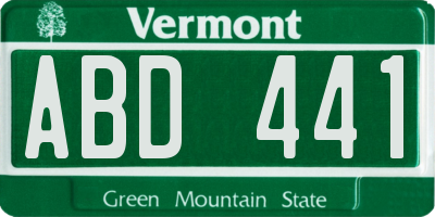 VT license plate ABD441