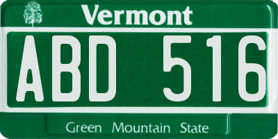 VT license plate ABD516