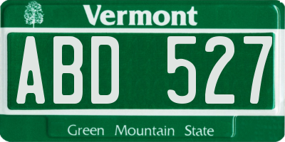 VT license plate ABD527