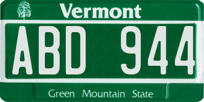 VT license plate ABD944