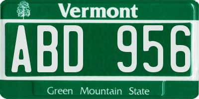 VT license plate ABD956