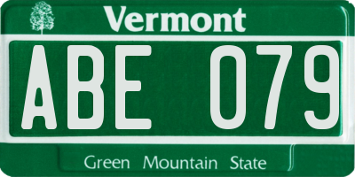 VT license plate ABE079