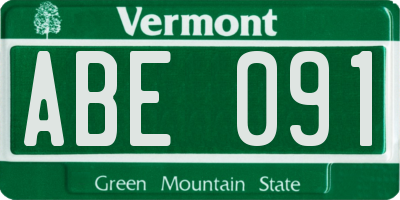 VT license plate ABE091