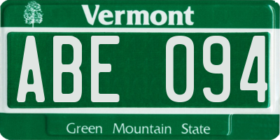 VT license plate ABE094