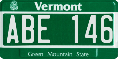 VT license plate ABE146