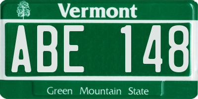VT license plate ABE148