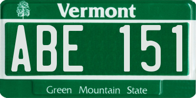 VT license plate ABE151