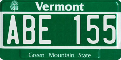 VT license plate ABE155