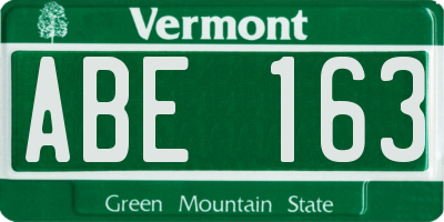 VT license plate ABE163