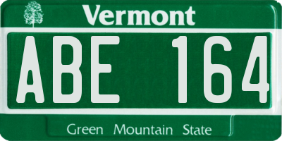 VT license plate ABE164